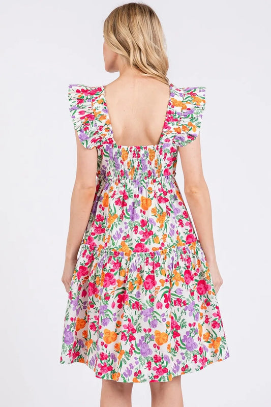 Mittoshop Flower Print Ruffle Shoulder A-line Mini Dress 1768ae50e43249a097aecd57a4f5d83b-Max-Origin