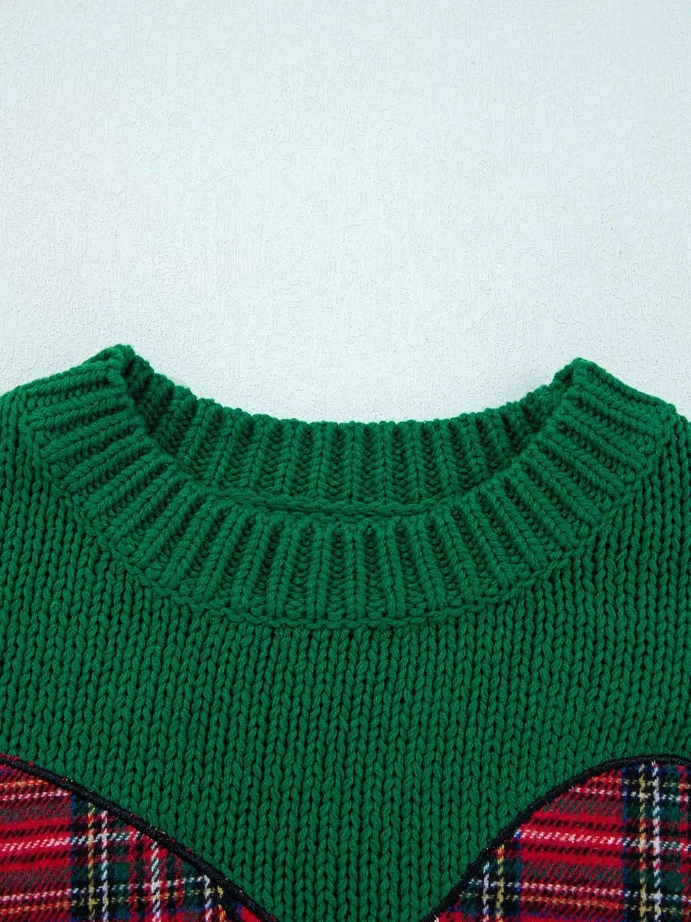 Plaid Bow Graphic Christmas Sweater 17764dd005b145f494655d5423dc6b57-Max-Origin