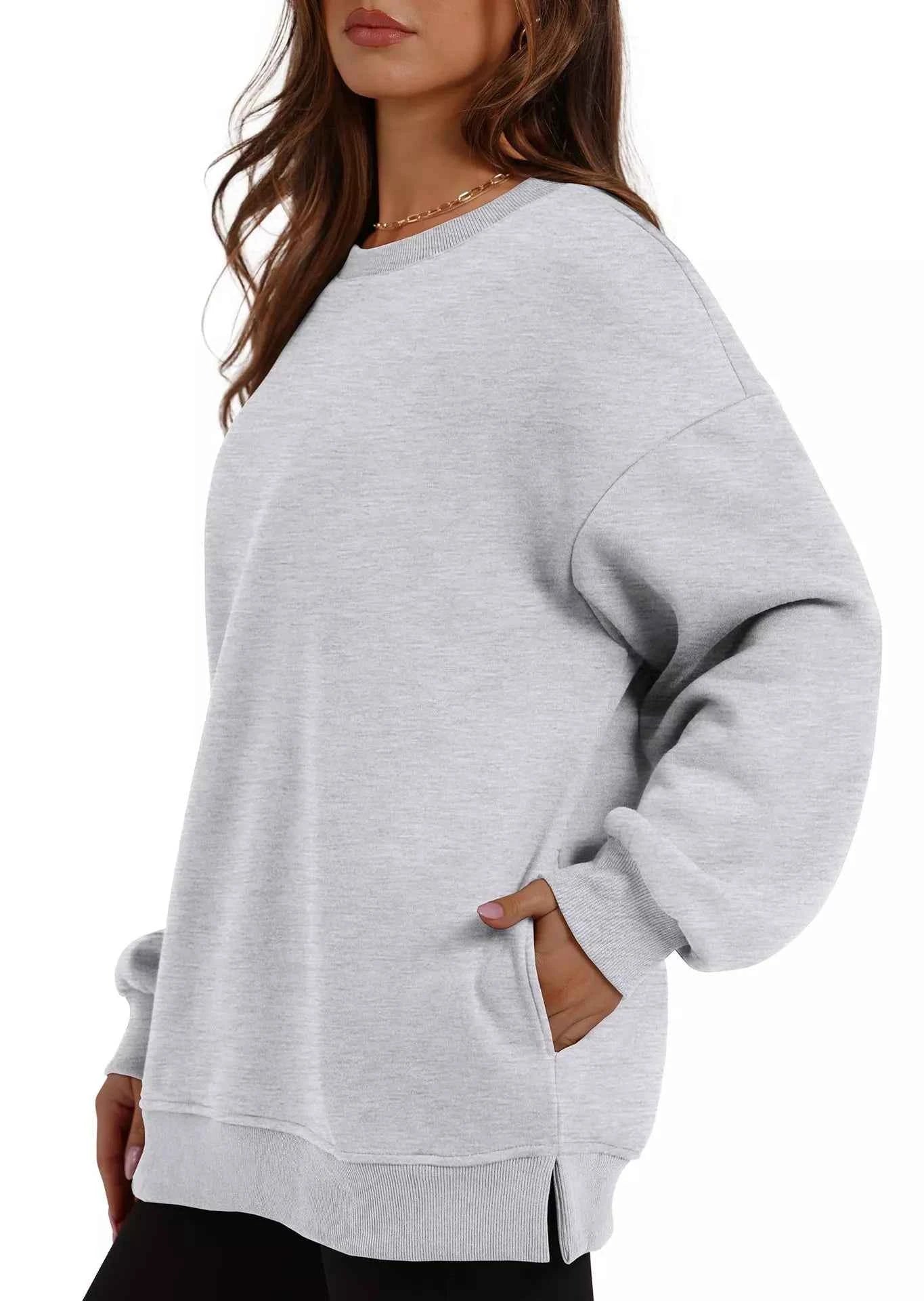 Casual Solid Color Long Sleeve Sweatshirt 177b8e83-6cec-49fc-91ad-260f03918975-Max-Origin