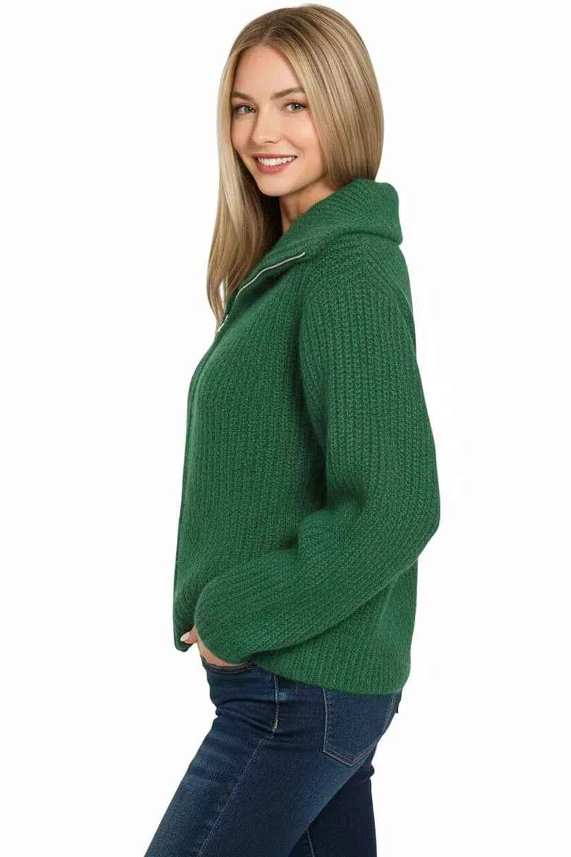 Zenana High Neck Full Zip Sweater Cardigan 1787b929-a889-48b7-9edf-6beeb6a6b44c-Max-Origin