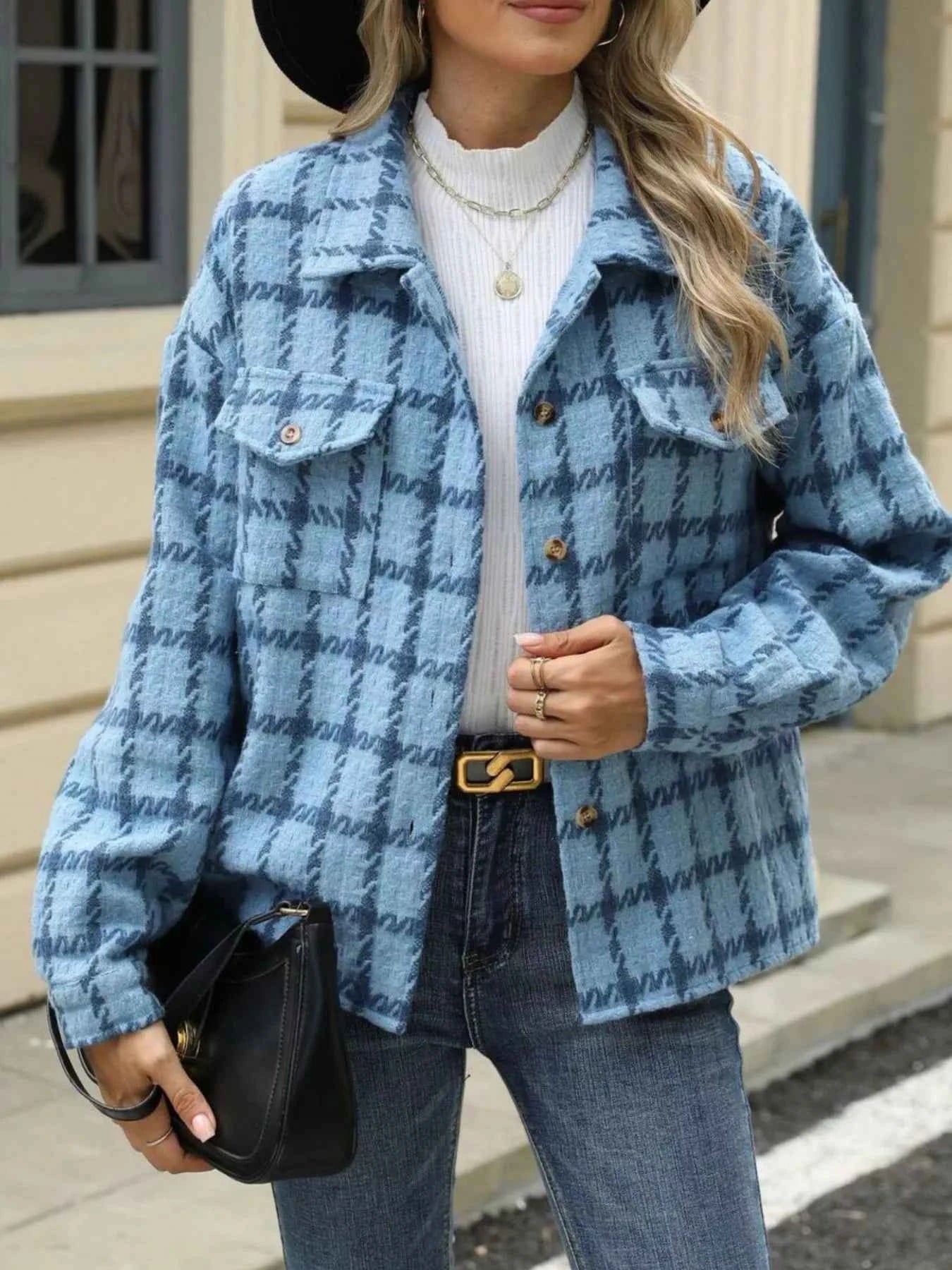 Plaid Button Up Long Sleeve Jacket 1792808a-cb1a-4a90-94ed-dbfea840be7b-Max-Origin