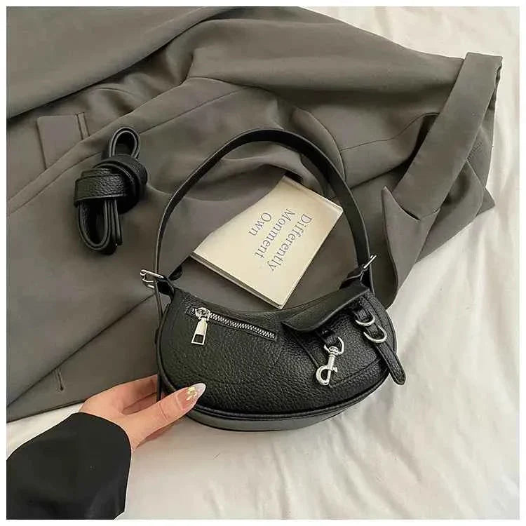 Textured Leather Shoulder Bag Black onesize 17998502ffc34a409a8c37627cd70146-Max-Origin