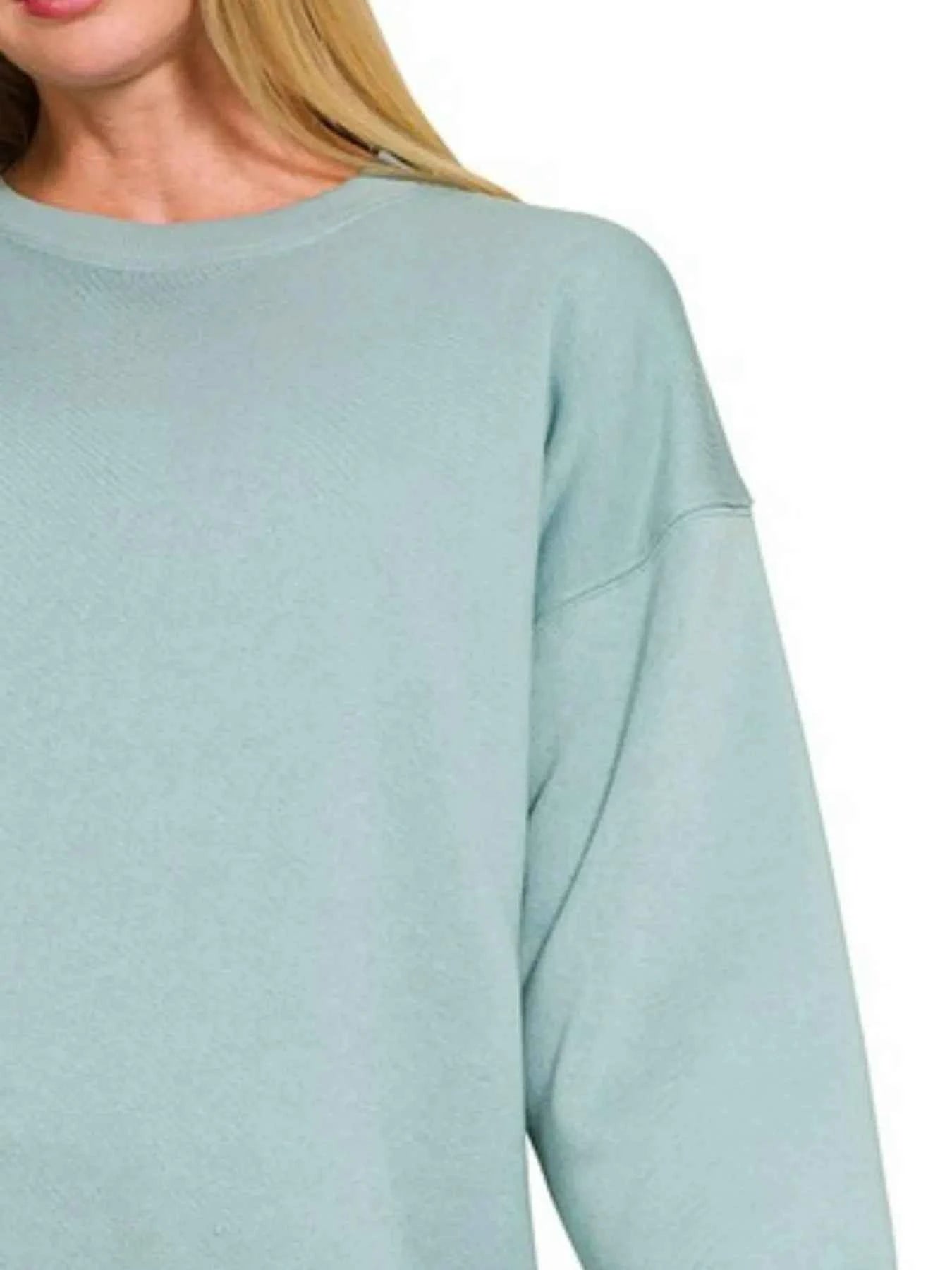 Zenana Fleece Round Neck Sweatshirts 17aa55db-c2e4-4fa3-80cd-40246c8e3512-Max-Origin