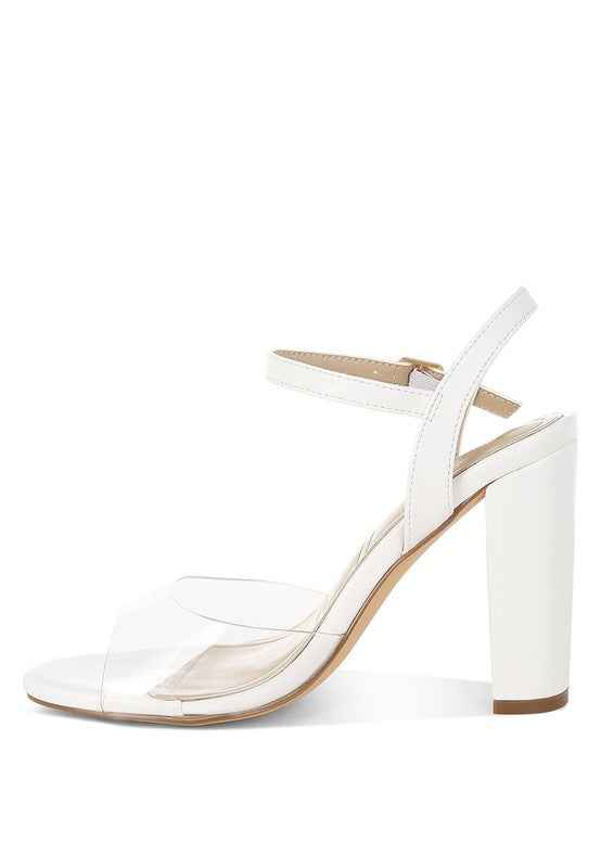 Perta Clear Strap Block Heel Sandals 17ab5176-ddff-487e-a544-f51203cc3c4c