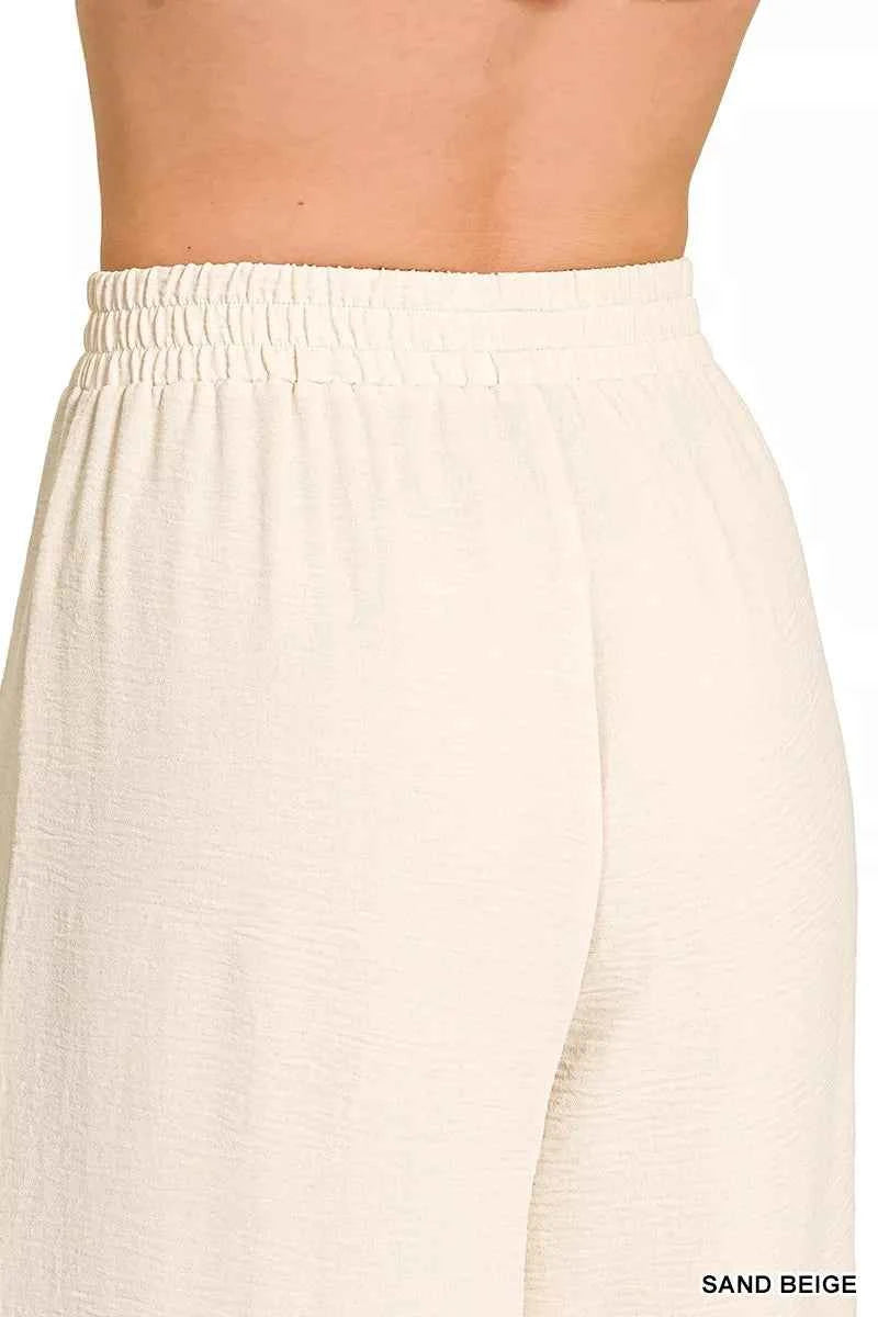 Zenana Woven Airflow Elastic Waistband Pants 17aea74f674a4f78ad41cb0a8b83f84f-Max-Origin