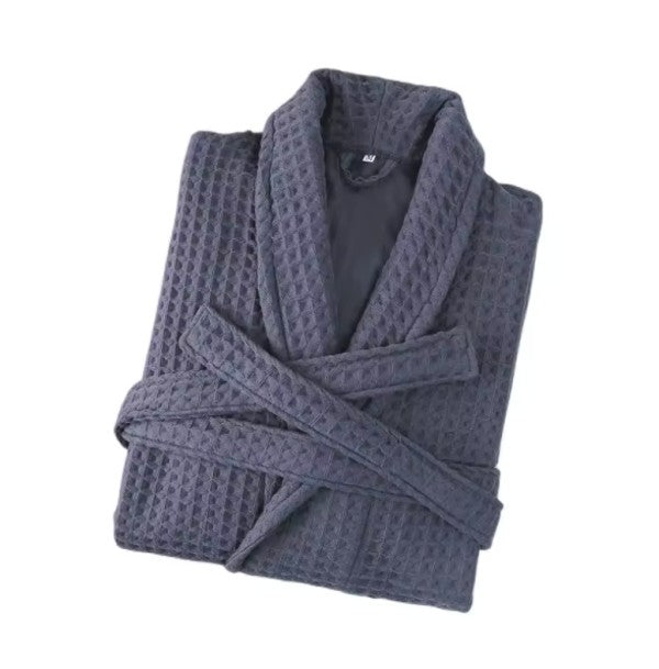 Cotton Waffle Bathrobe, Unisex Knee Length Spa, Hotel 17ba3c79-3a8d-4a16-9a67-95d015adc2b9
