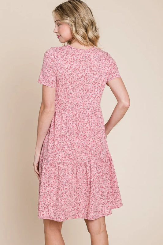 BOMBOM Printed Short Sleeve Mini Dress 17ba462b-e273-43af-a57a-c664766538f1-Max
