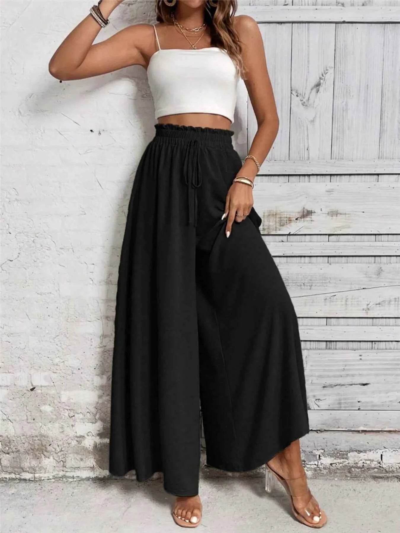 Frill Wide Leg Pants 17c196dbf71442c3b3e48646088cbd99-Max-Origin