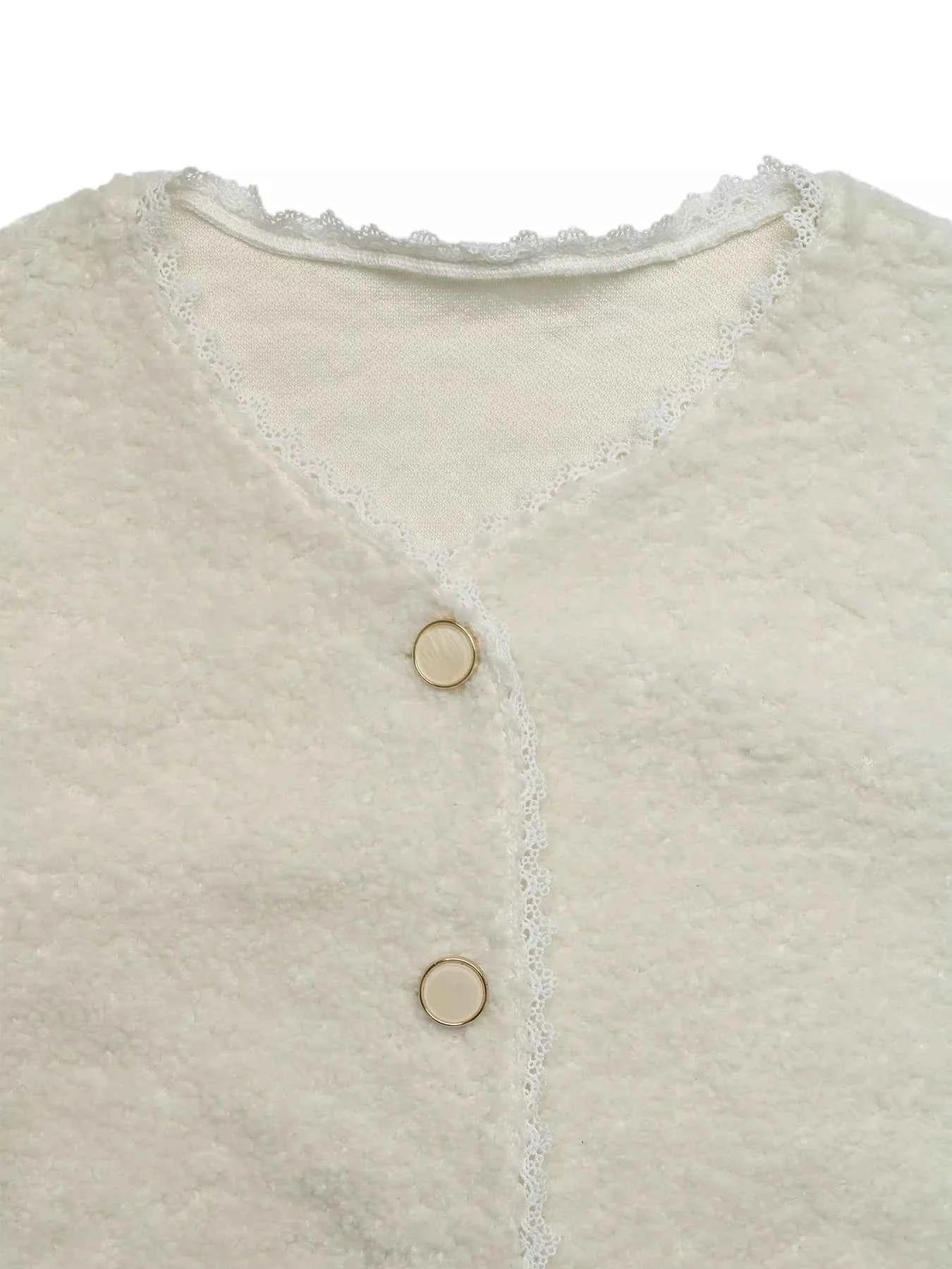 Lace Detail Button Up Long Sleeve Outerwear 17c55292317b4fd6bd2012a3ec84fa20-Max-Origin