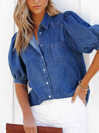 Puff Sleeve Button-Down Denim Top 17de3188-f8d2-44e4-bbdf-2095d083ec9c-Max-Origin