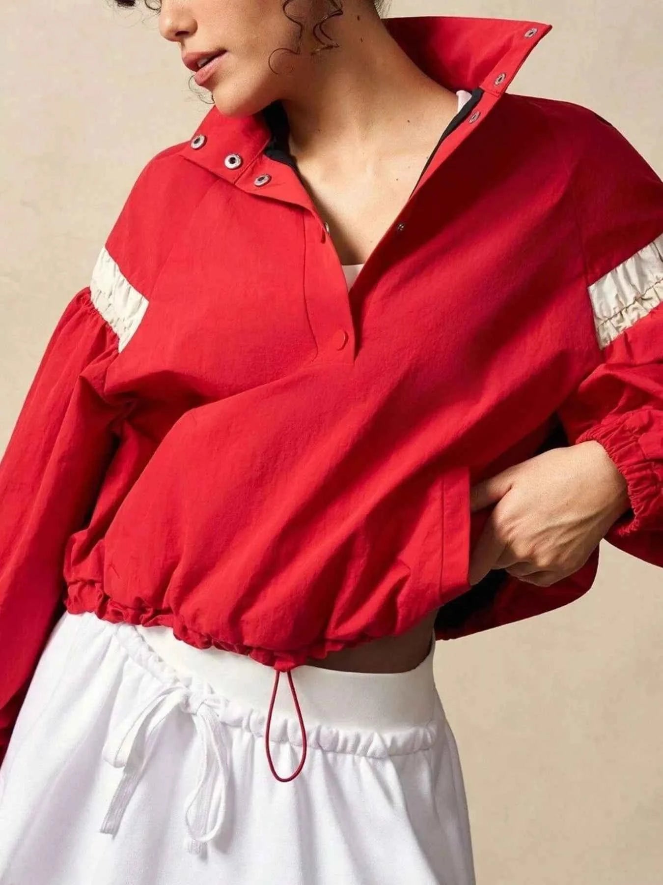 Half Snap Drawstring Hem Sweashirt 17fadcf3-ac9c-432e-93a4-9c22d85c8288-Max-Origin