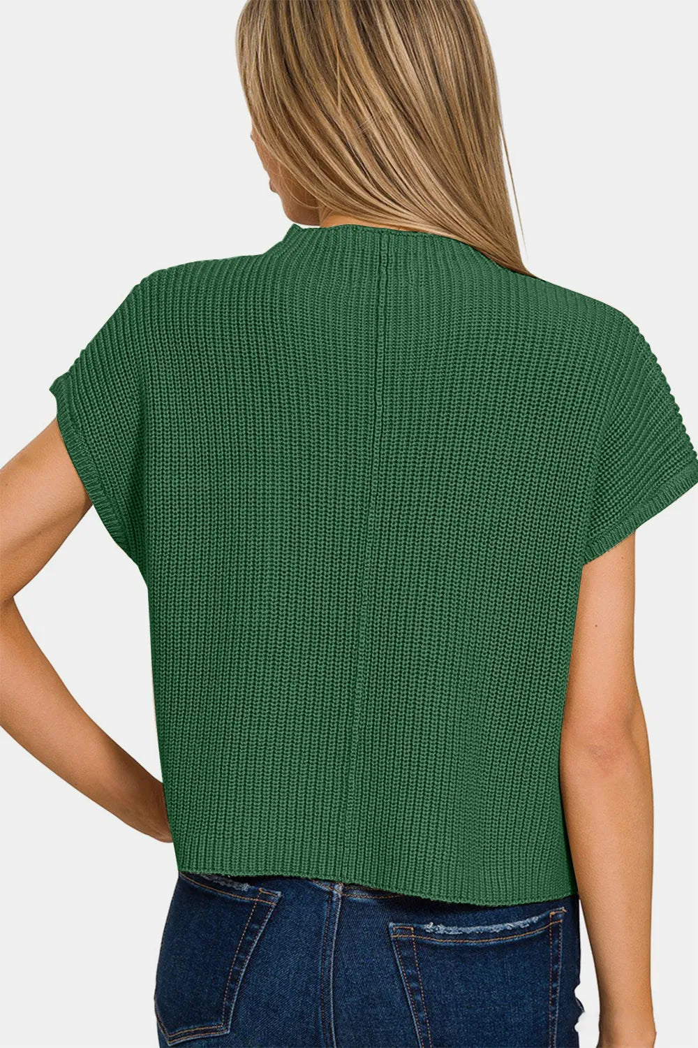 Zenana Mock Neck Short Sleeve Cropped Sweater 17fe63fd-4fbd-47d9-b1dc-8361c387d549-Max