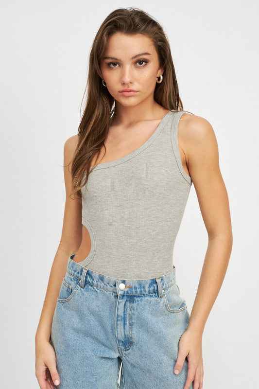 OFF SLEEVE BODYSUIT WITH SIDE CUT OUT H GREY 18209856_b5058972-795d-42c6-8090-4de4883d9e3c