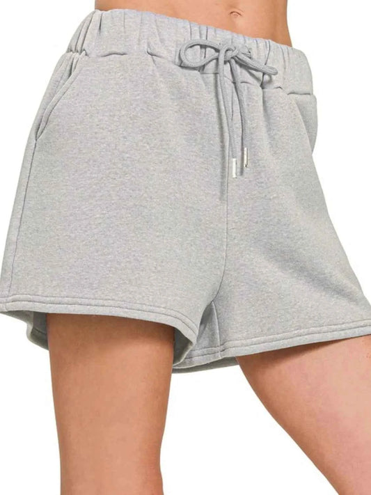 Zenana Fleece Drawstring Short Pants With Pockets H GREY 182a588e-80b5-4aed-b4d0-5daa96096faf-Max-Origin