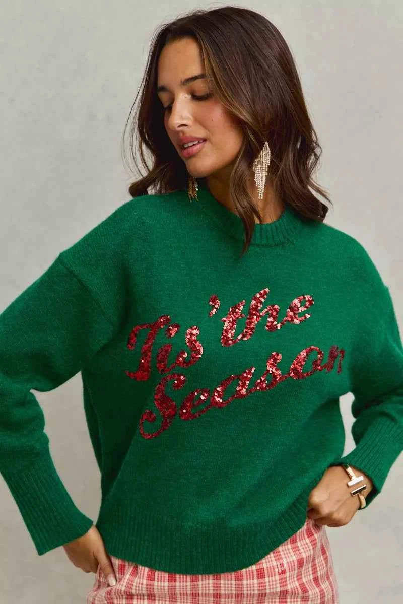 SO ME Sequins Lettering Christmas Holiday Sweater 182ebbc31b0b41b986eeee8f186470cb-Max-Origin
