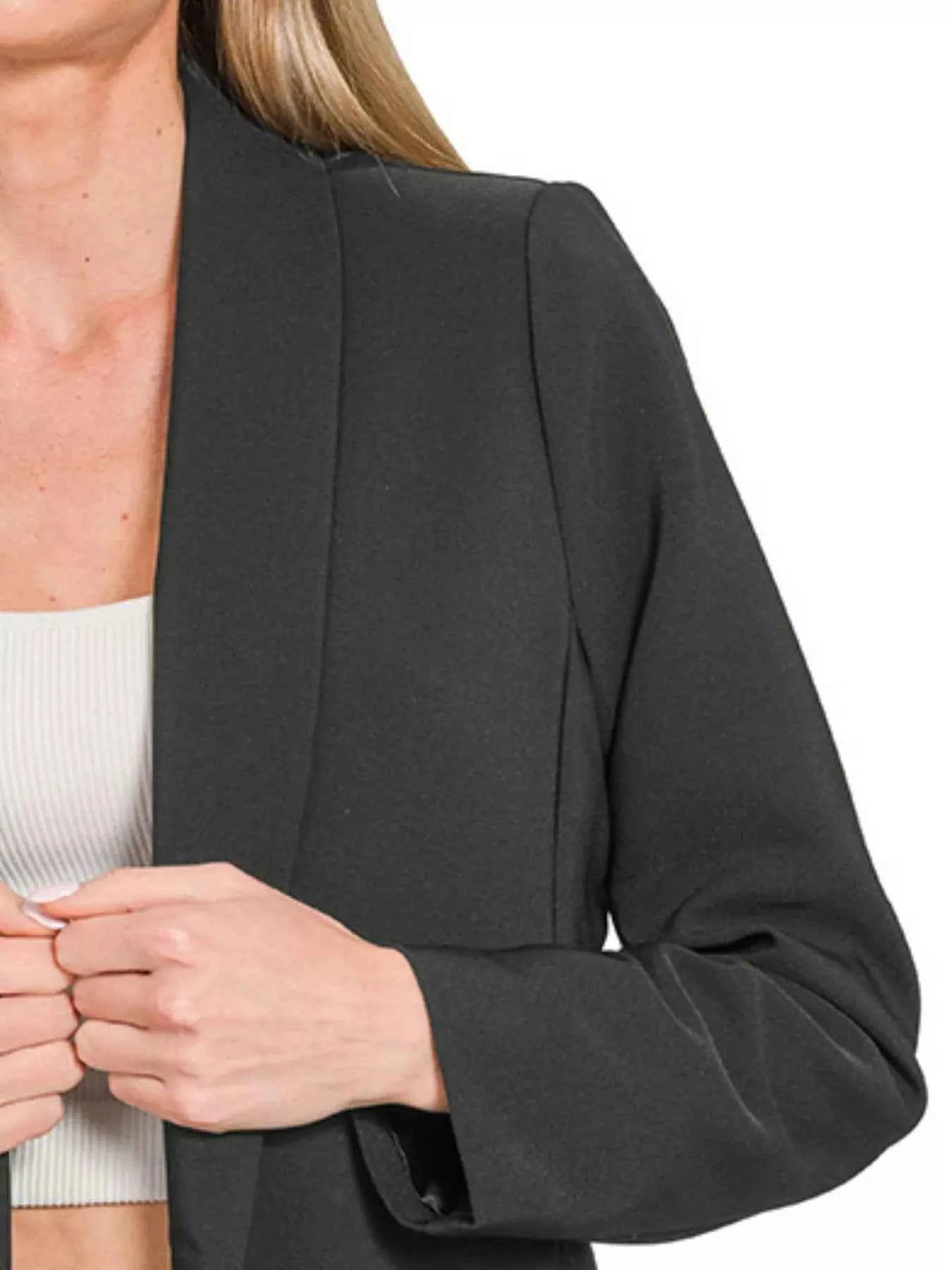 Zenana Woven Long Sleeve Blazer With Lining 18322b51-82a1-4e28-80db-26e44256fd14-Max-Origin