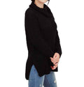 Cowl Neck Oversized Pop-Corn Knit Tunic Sweater Black 18398151_0b4f55be-9143-4534-b764-dfd6ed725753