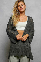 POL Openwork Lightweight Open Front Cardigan with Scalloped Edge 18445097-ff26-4fc5-99e9-b122cc1c3dd8-Max-Origin