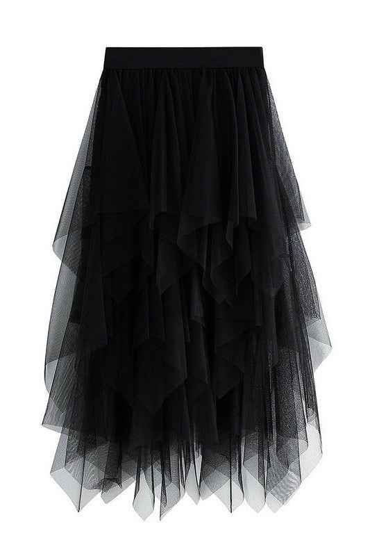 Tiered mesh ruffle midi skirt 18468062_72a53f92-251e-4521-8122-197f73460d18