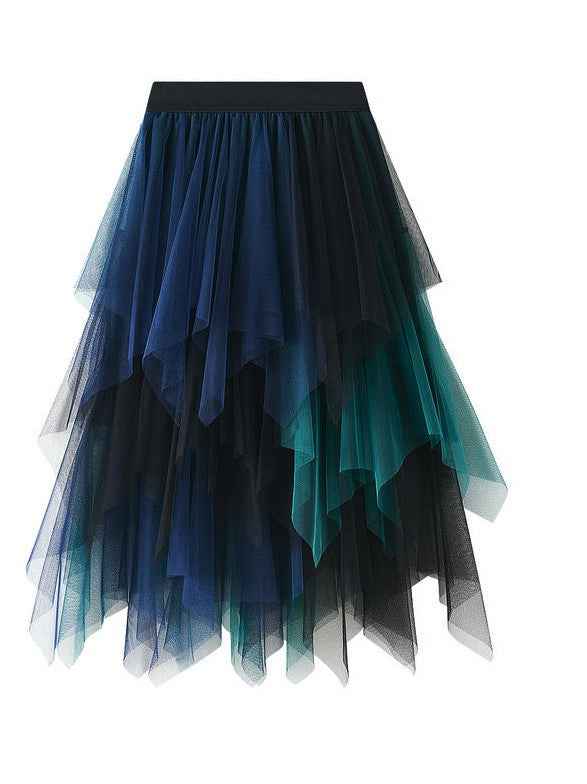 Tiered mesh ruffle midi skirt 18468062_c3000f04-aaea-487f-a4a9-28aa25709fcc