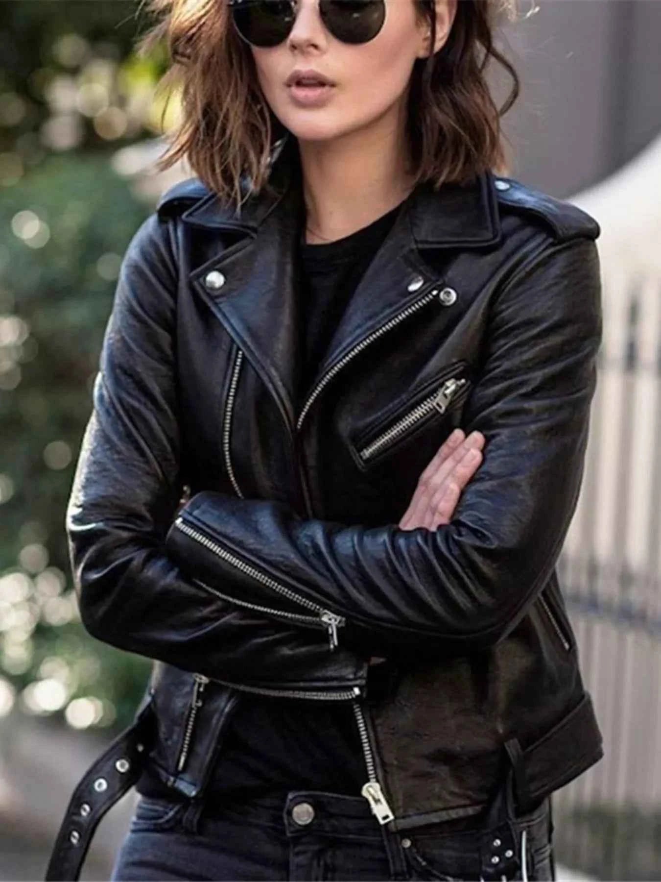 Full Size Zip Up Leather Motorcycle Biker Jacket Plus Size 184dc8a58cfa495c805eef51e246353d-Max-Origin