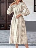 Polka Dot Tie Front Long Sleeve Midi Dress White 185056ad-dc0b-43c1-ab30-ce4f27614277-Max-Origin