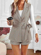 Houndstooth Lapel Collar Vest Coat and Shorts Set 18544bb3185b408cb4d28f7b77d8a3bb-Max-Origin