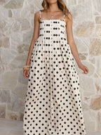 Polka Dot Pleated Detail Maxi Dress 185b84e3-fdff-4ee9-86ed-0e74096936a5-Max