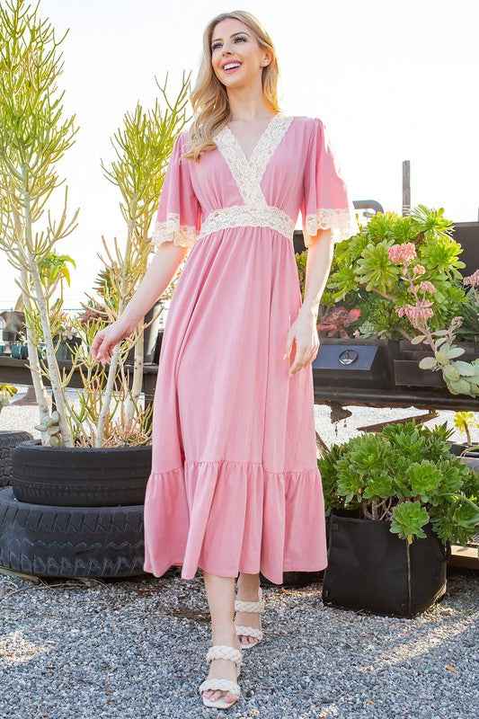 Lace trimmed Detailed Tiered Dress 18677128_45545e44-68a7-4e60-8eac-0edd94a6dec0