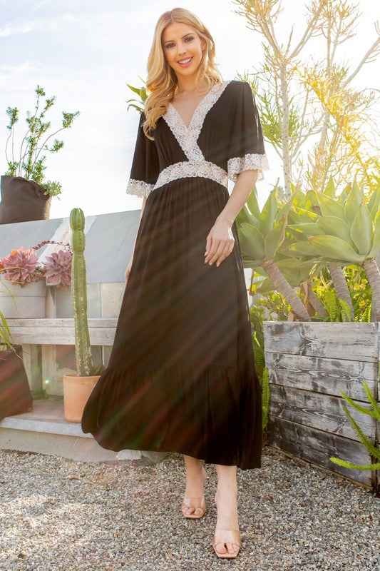 Lace trimmed Detailed Tiered Dress 18677128_cf405c07-cfa4-466a-91ae-7c12cf68713c
