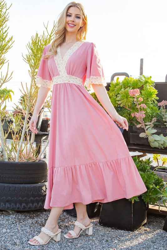 Lace trimmed Detailed Tiered Dress 18677128_ec789e90-979e-40e6-ae13-bf7403fbed4b