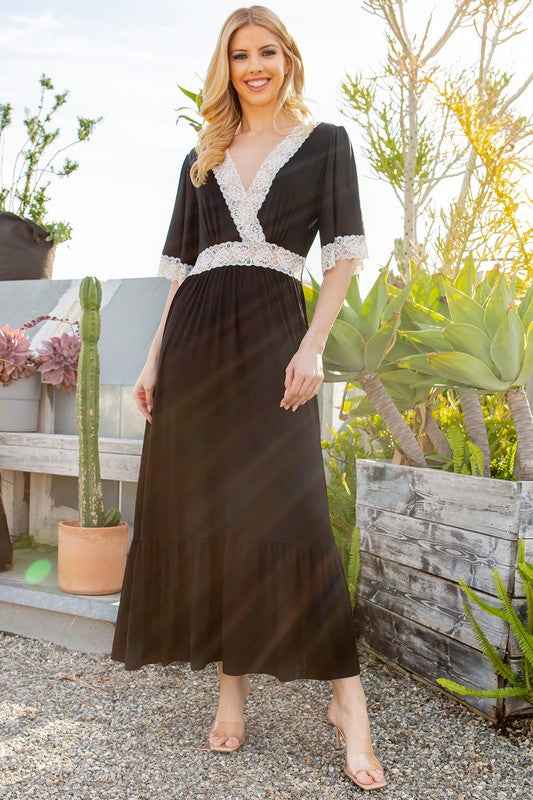 Lace trimmed Detailed Tiered Dress 18677128_f93bf94d-b4f9-4490-aeed-006ec2283932