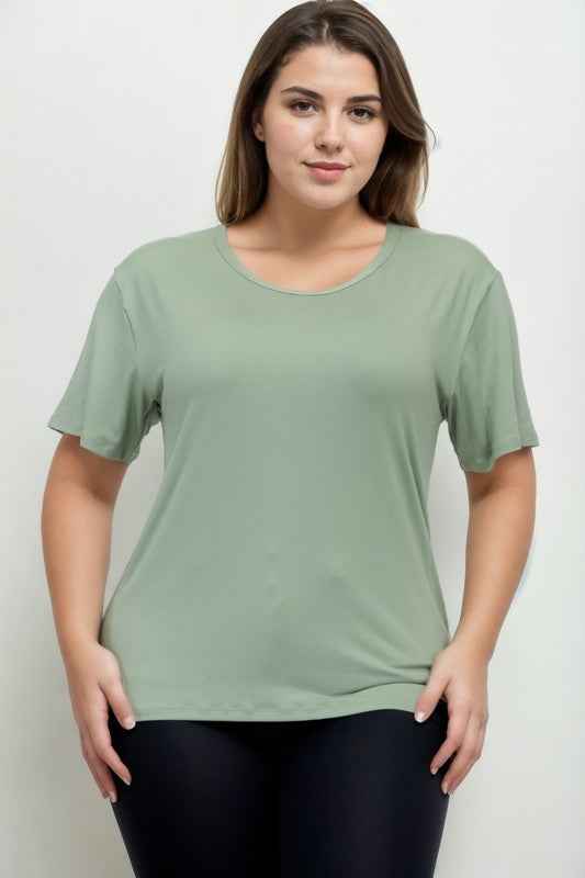 Plus Size Basic Short Sleeve T-shirt Green Bay 18732429_efcd1114-e579-4268-941c-63ef6cedbff9