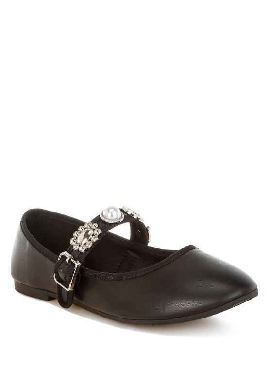Kavana Charms Embellished Flat Mary Janes Black 1875d973-a451-434c-bd7d-aef5a140248f