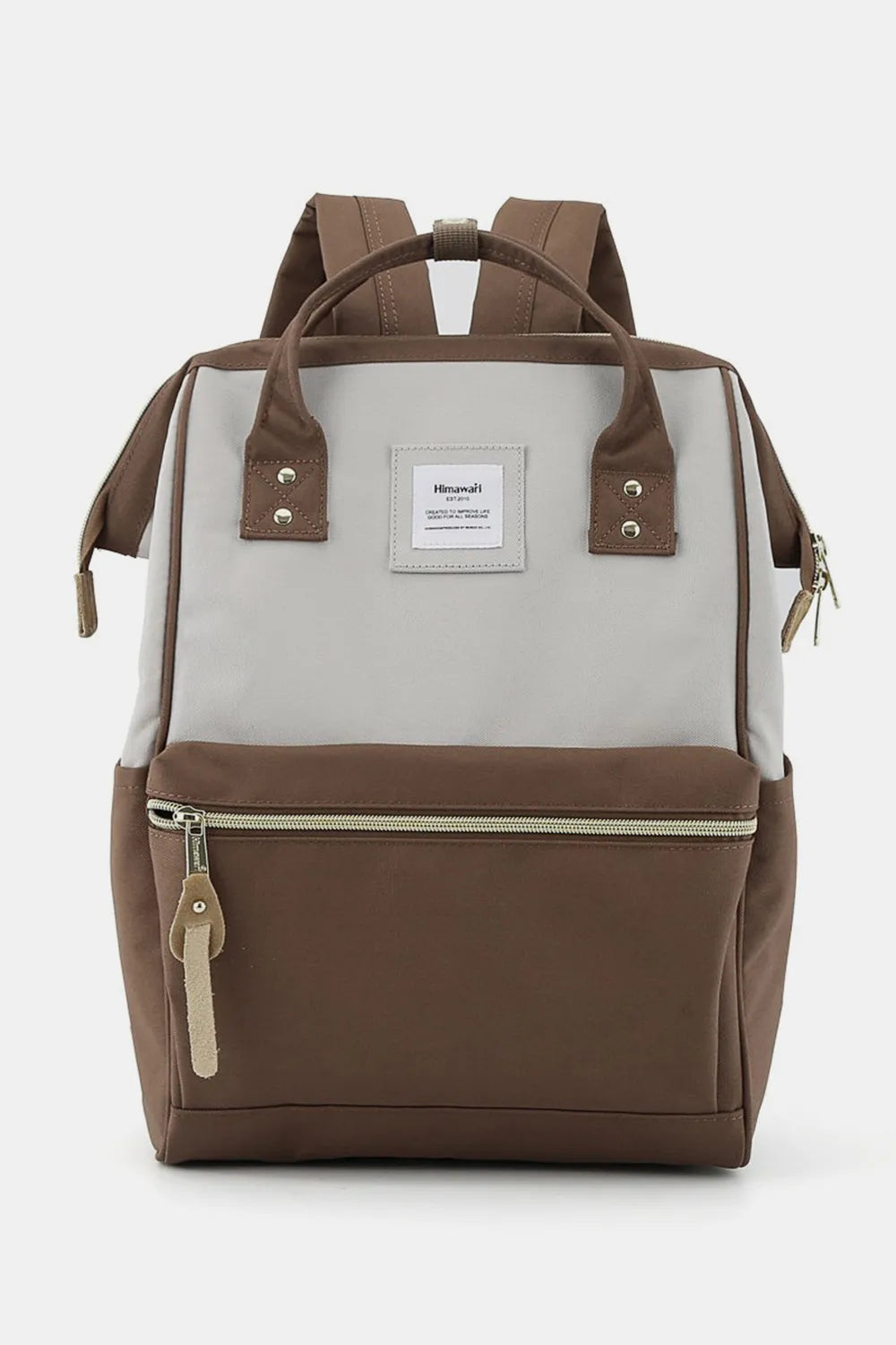 Himawari Waterproof Canvas Backpack Bag with Side Pockets Grey Mocha One Size 1889c3cd-daf6-4590-bd16-8b47be1793df-Max