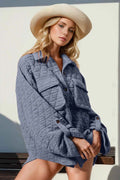 Double Take Button Up Quilted Shacket with Chest Pockets Dusty Blue 1890ec42-385c-4bc9-9c01-b8f6fb582086-Max