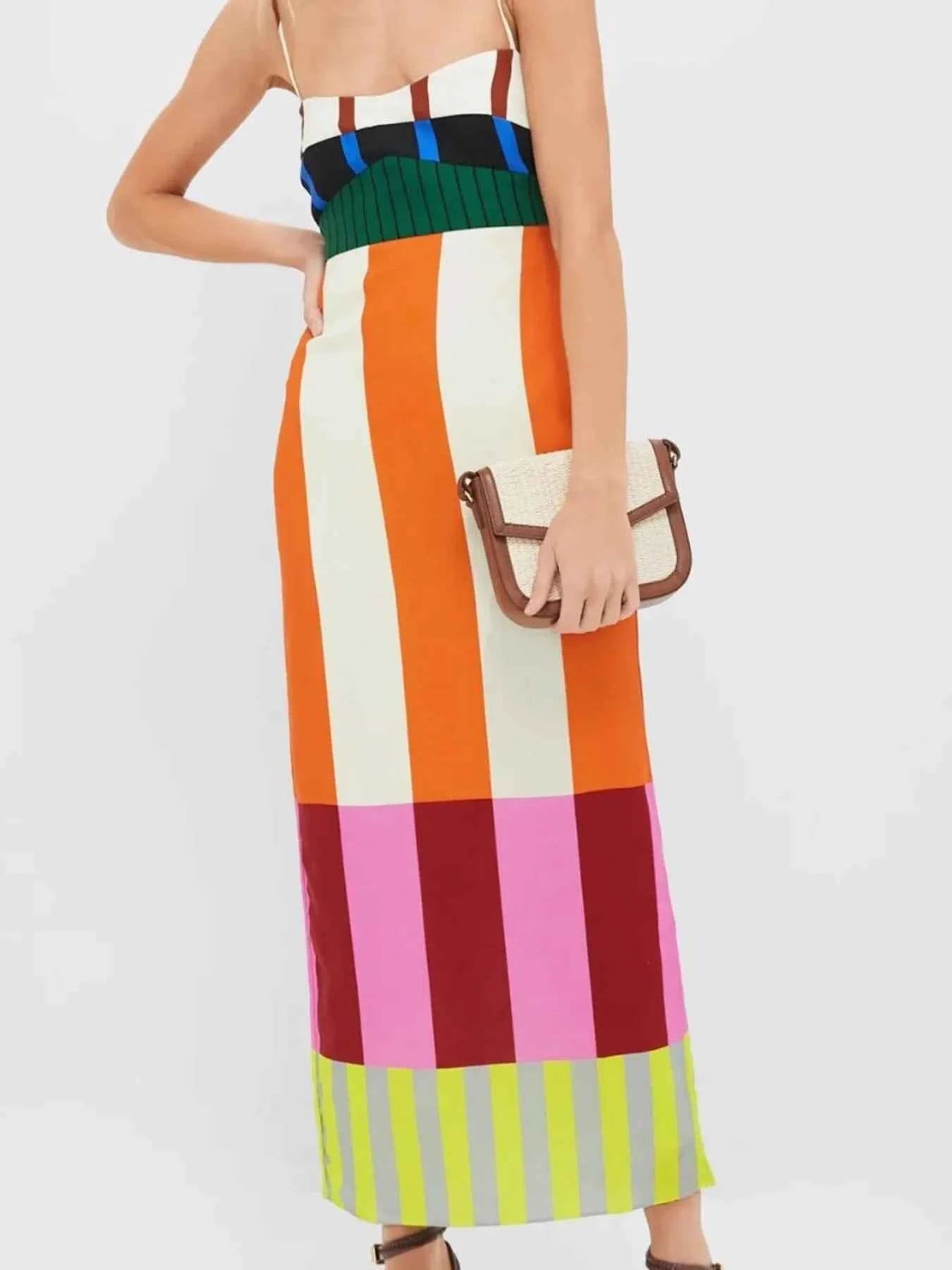 Colorful Stripe Square Neck Cami Dress 1895def1d69f4990944c8d07e78d53c8-Max-Origin