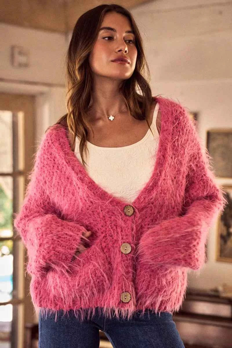 SO ME Soft Touch Hairy Loose Fit Cozy Sweater Cardigan 18aeb53e96884e948ddbfcc42f4b1aa3-Max-Origin