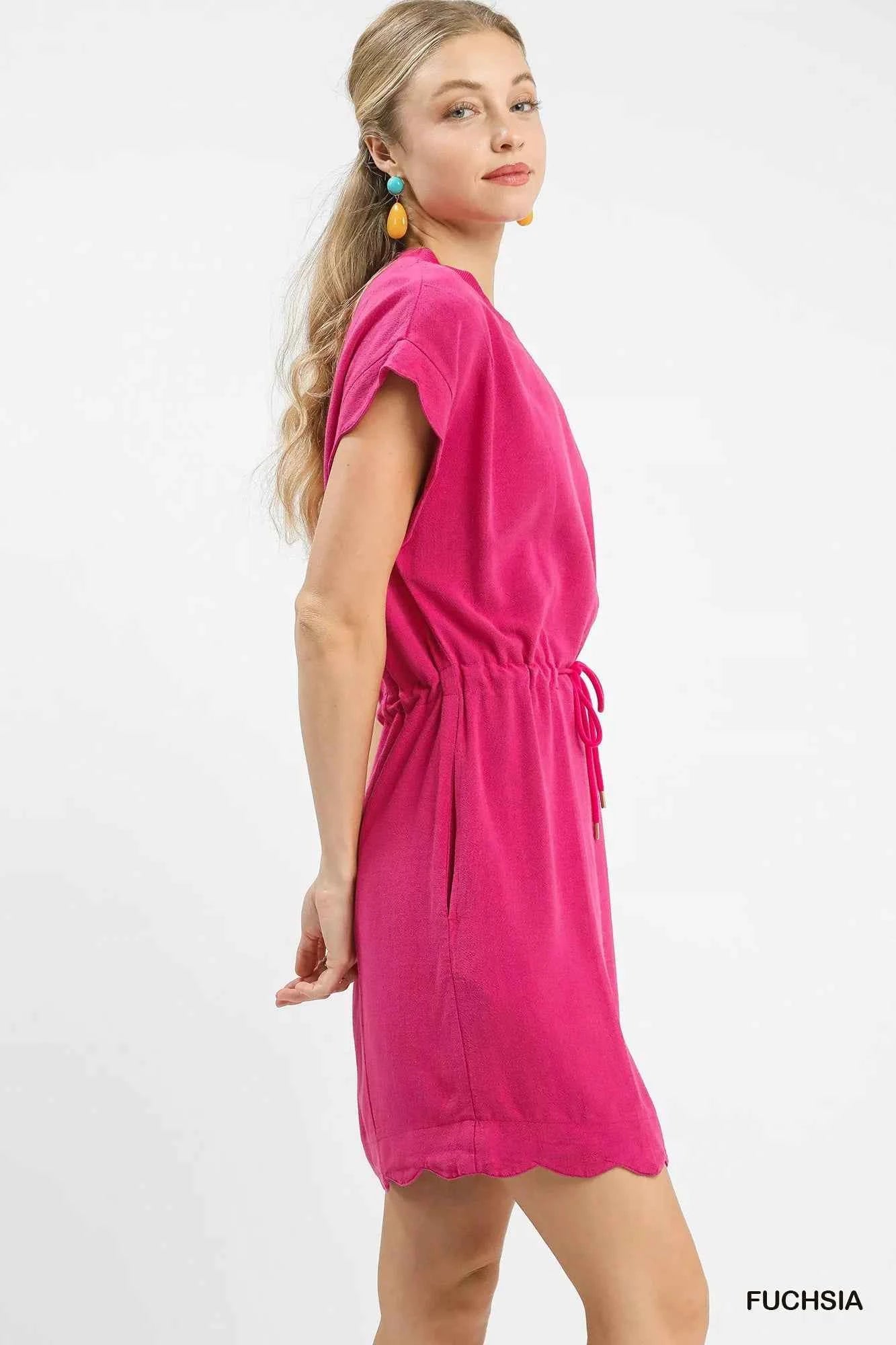 Umgee Linen Blend Scallop Hem Mini Dress 18b4f36d-ce36-4ec5-8f7d-650c07ad0c4b-Max-Origin