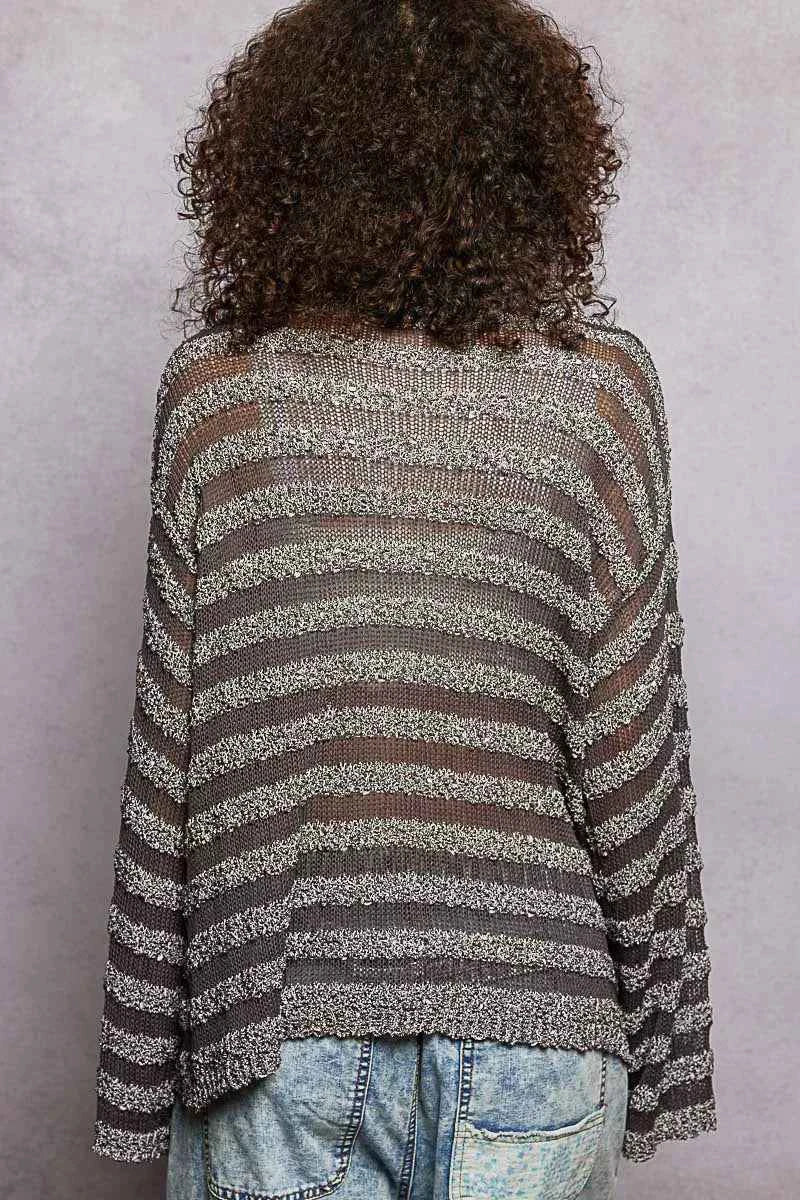 Stripe Pattern V-Neck Long Sleeve Knit Top 18b69f4a-1611-410a-98a7-7646509820c3-Max-Origin