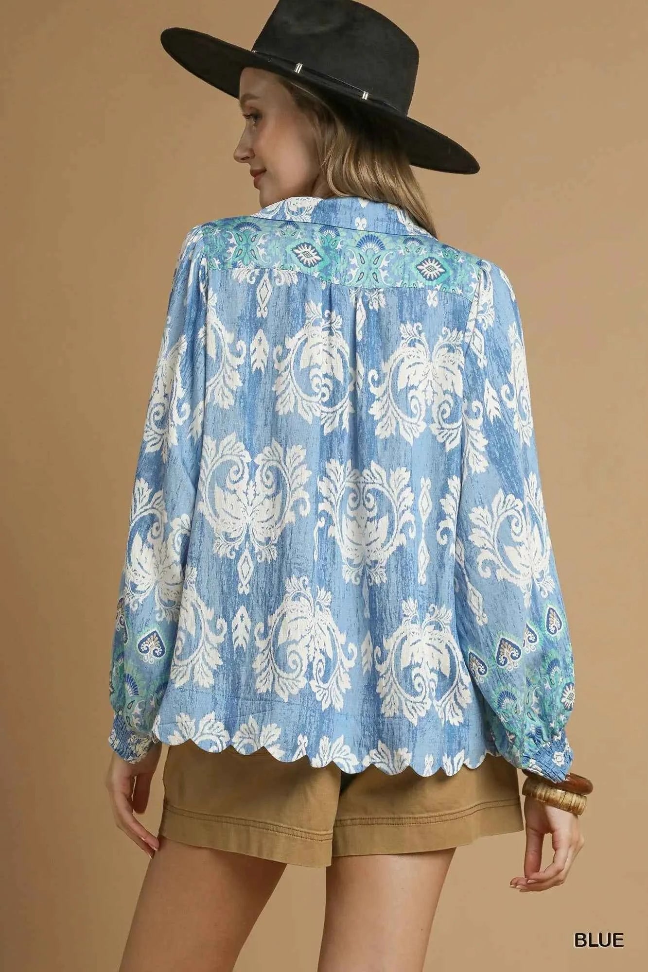 Umgee Printed Long Sleeve Blouse 18be5b2a-4151-4b20-93d9-edb59cd18de6-Max-Origin