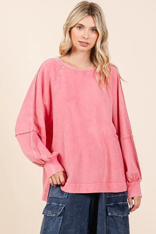 Mineral Wash Raglan Long Sleeve Oversized Top 18cf7108-9a78-44e8-883b-9242fb576e24-Max