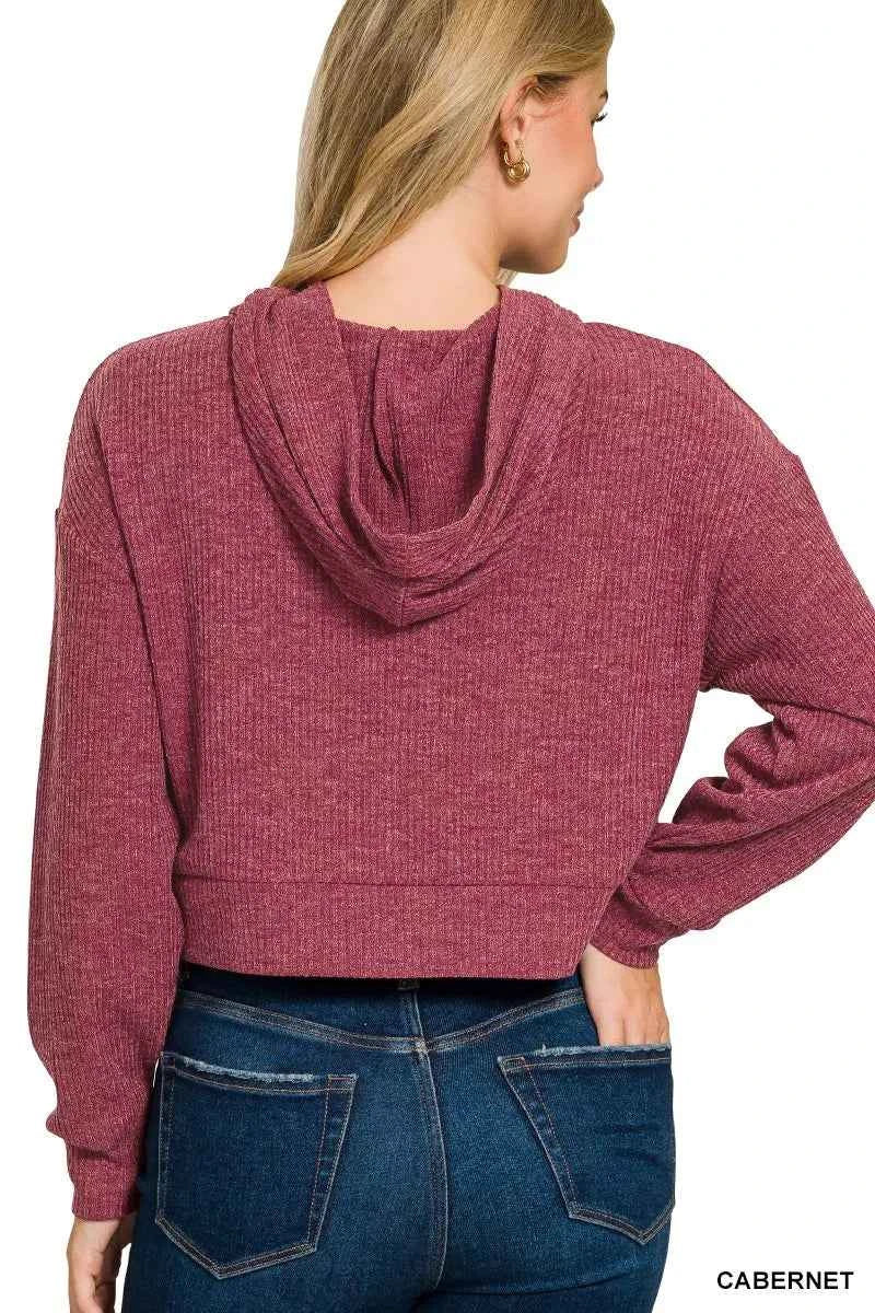 Zenana Drop Shoulder Ribbed Crop Hoodie 18d72fe819f247b0bcf8ab88975cb20d-Max-Origin