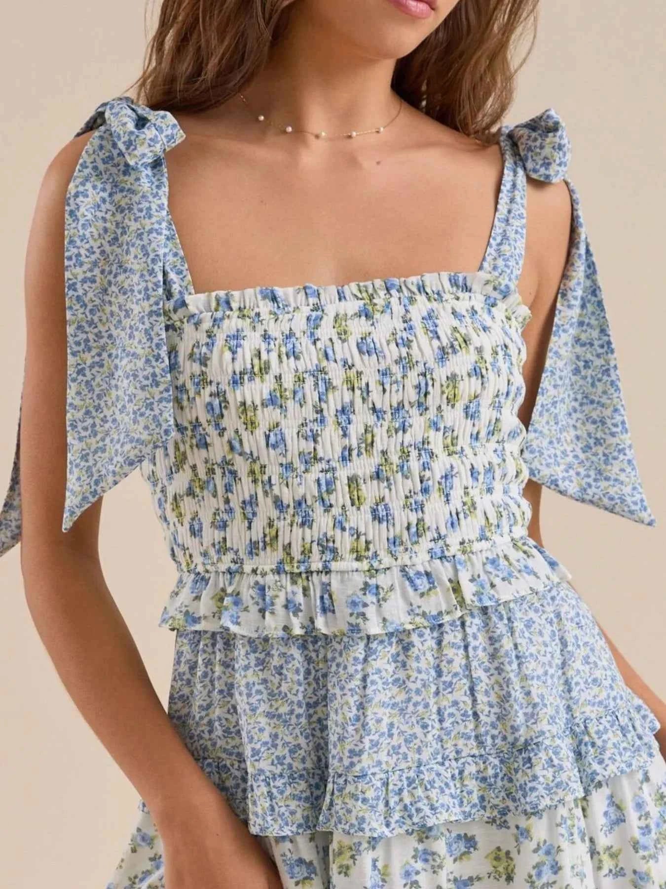 Floral Smocked Tie-Shoulder Summer Dress 18deb15f-2997-49b6-b014-e4d785b19c65-Max-Origin