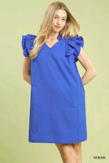 Umgee Seersucker Ruffle Shift Dress OCEAN 18e15fcc-3e56-476b-b23f-9365ea1b3906-Max-Origin
