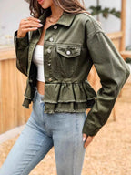 Ruffle Raw Hem Denim Jacket 18e7550c-f8e5-400e-927b-260e69dd3405-Max-Origin