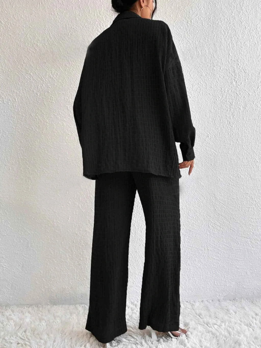 Button Up Long Sleeve Shirt and Pants Set 18e7663dfc024f64b6354fed3d3f5609-Max-Origin