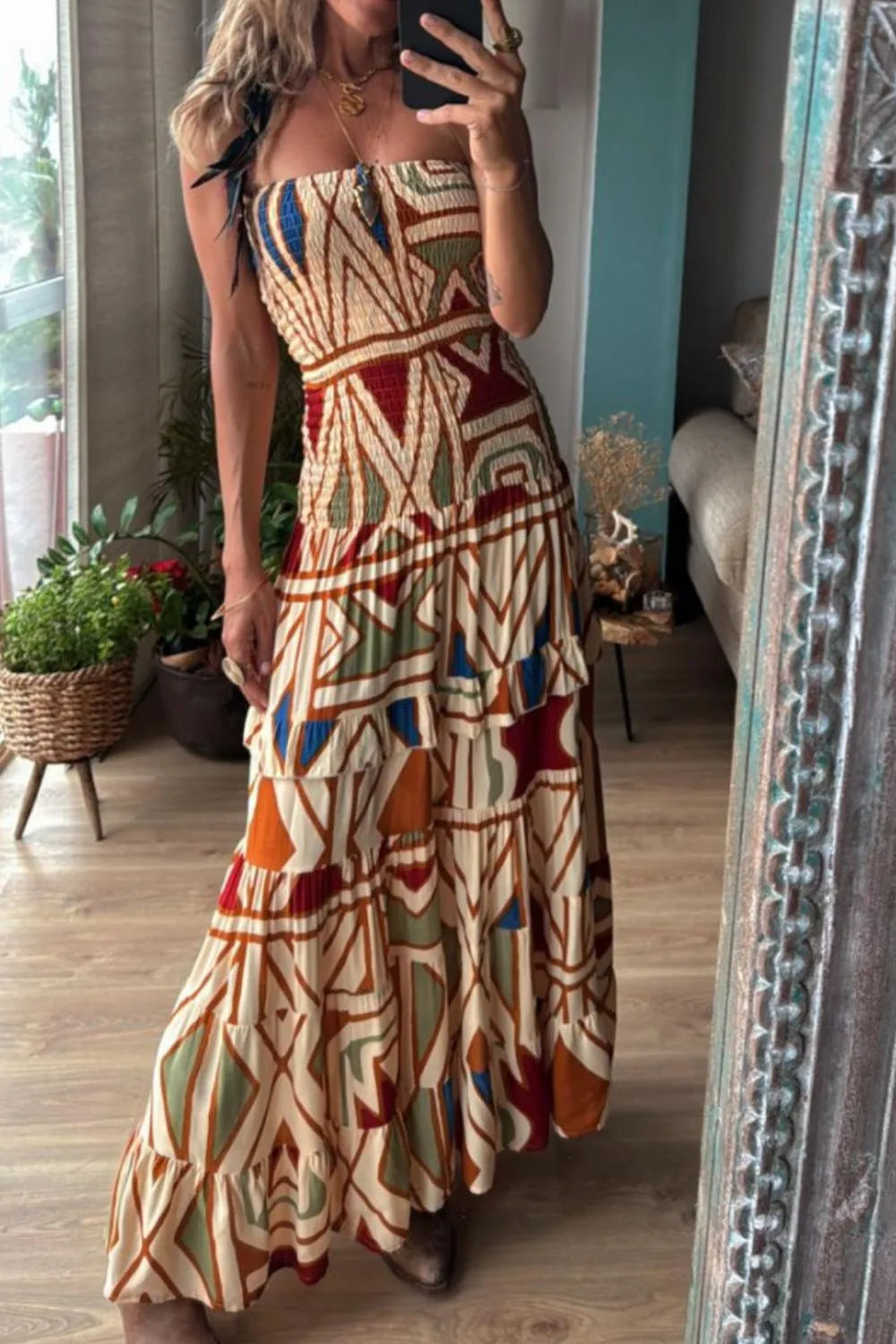 Smocked Printed Tube Dress 18e98bb7-60c0-4881-8cdf-6f2de396a294-Max-Origin