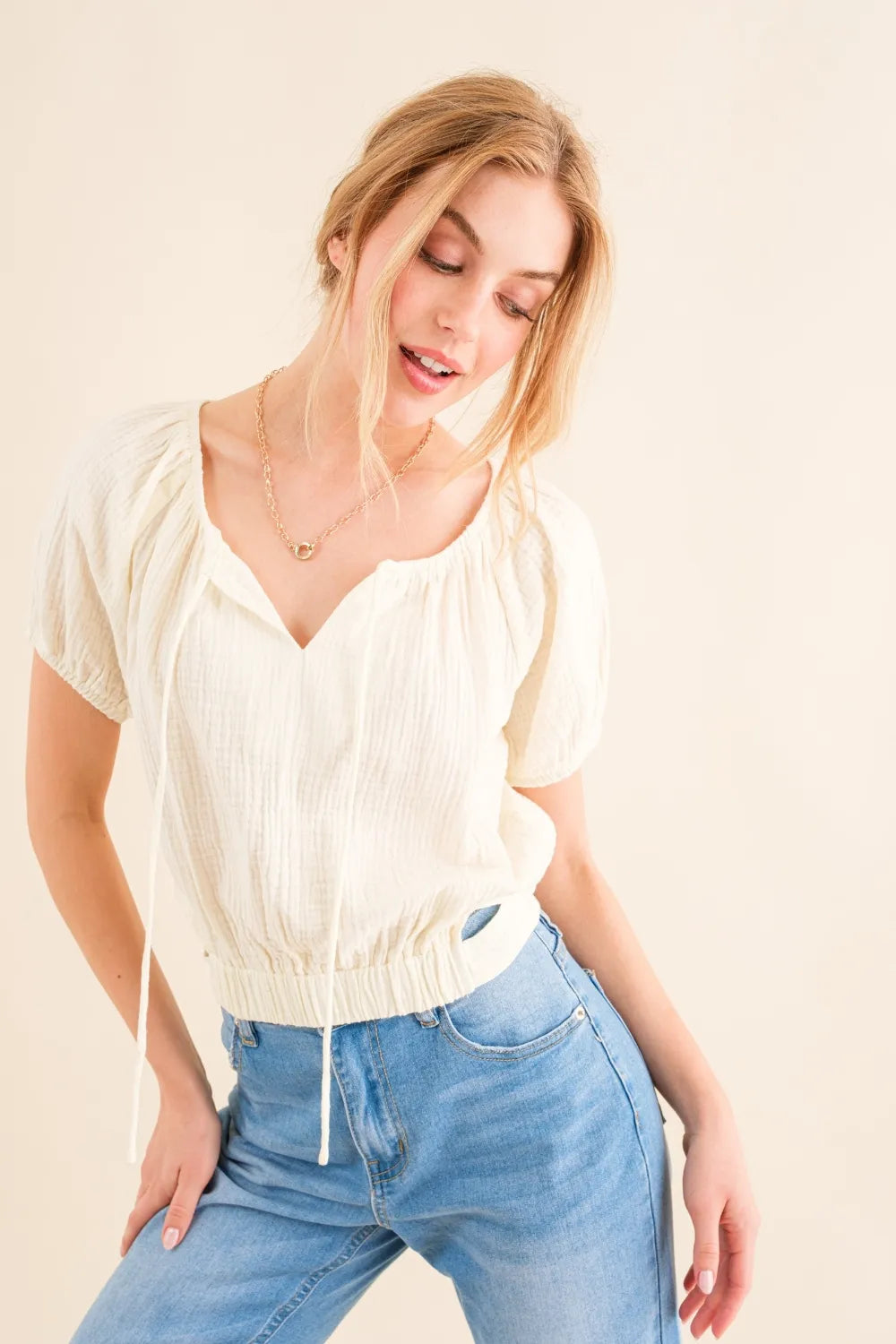 And The Why Back Waist Tie Cropped Blouse 18ebd2ce-3258-4f61-8de3-b33e40c29d01-Max