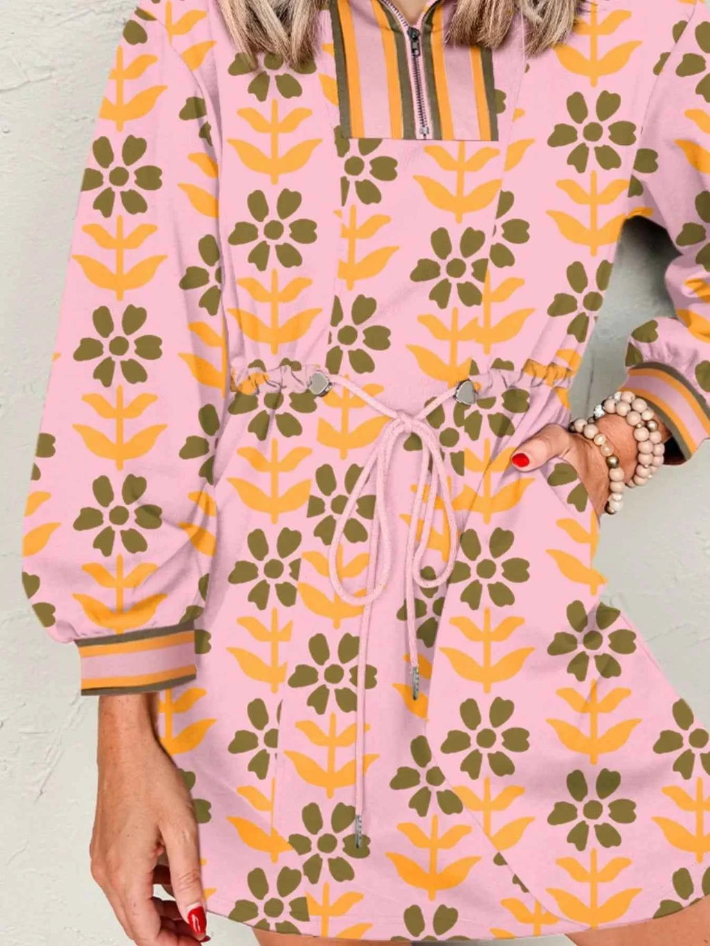 Printed Drawstring Waist Mini Dress 18ebd6f6-aa2c-4cae-aaf1-e905dba893bb-Max-Origin